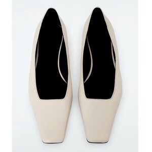 COS SQUARE-TOE LEATHER COURT SHOES